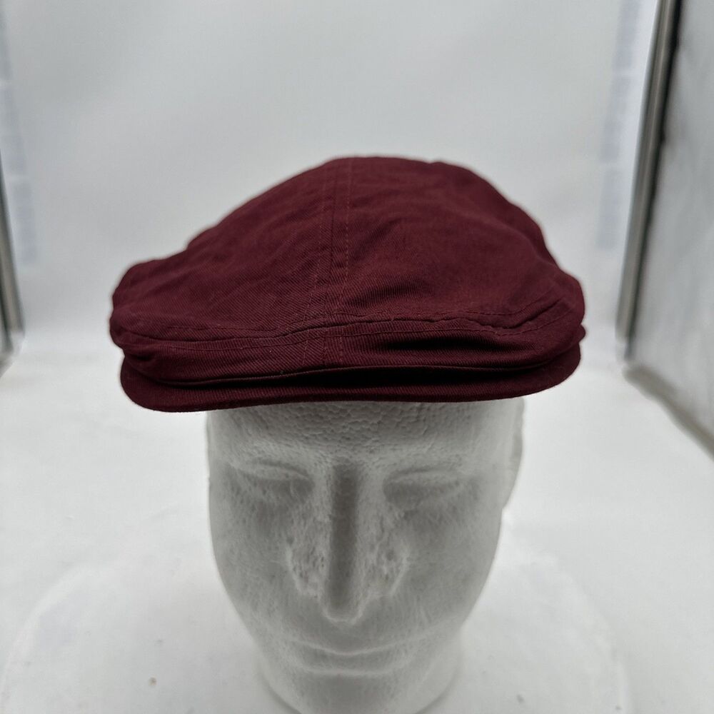 100% Cotton Newsboy Cabbie Paperboy Golf Maroon Adjustable hat cap